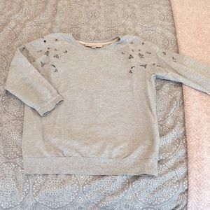 Cutout embroidered sweatshirt